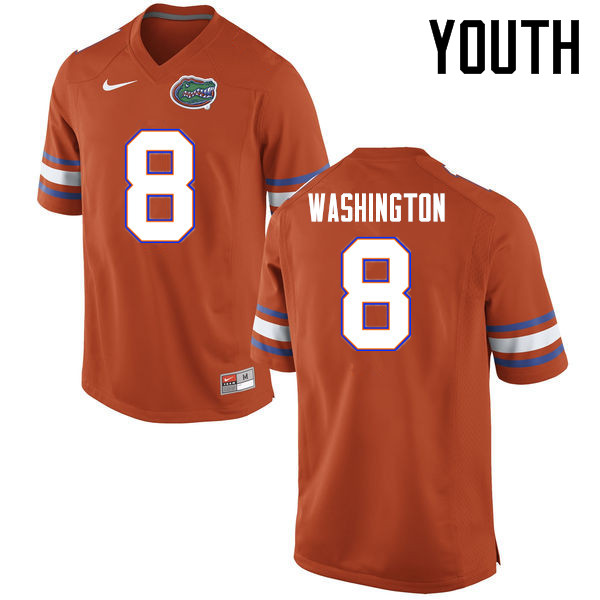 Youth Florida Gators #8 Nick Washington College Football Jerseys Sale-Orange - Click Image to Close